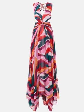 PatBO Delos Plunge Maxi Dress Sz 2